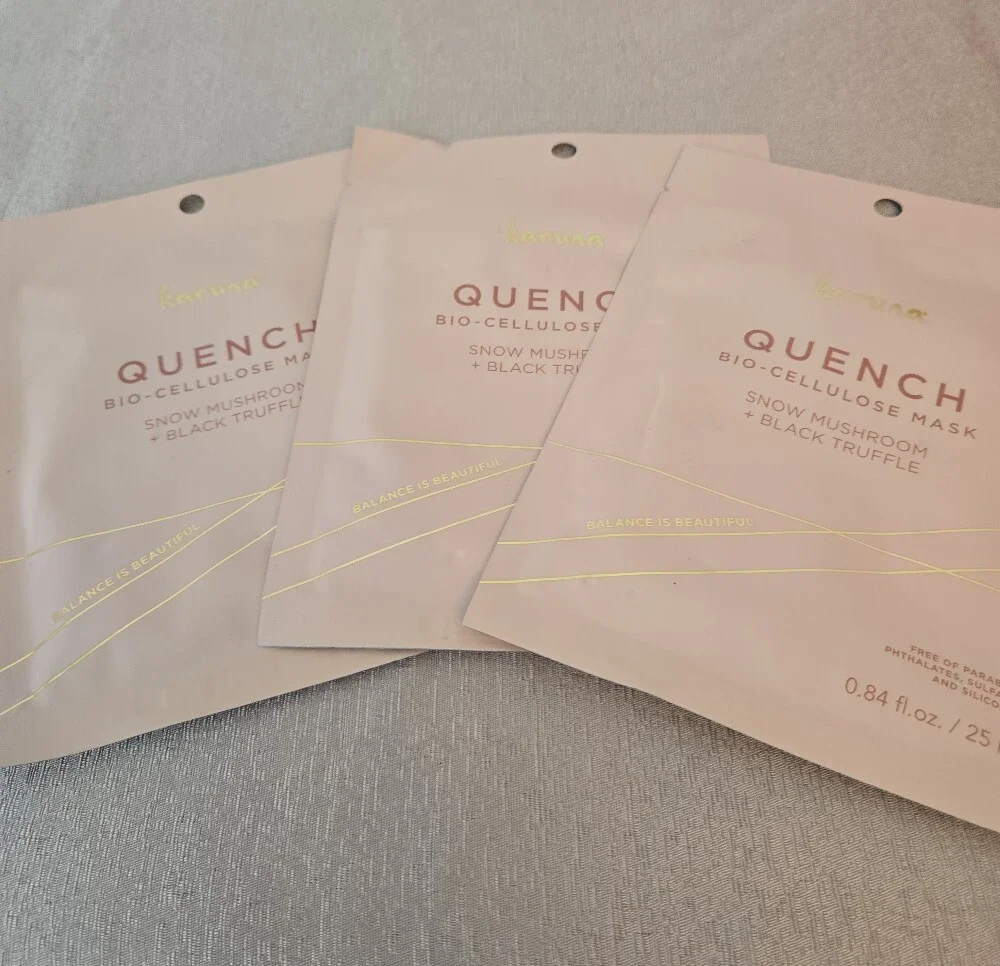 Karuna Quench Bio‑Cellulose Mask Bundle (3 Pack) – Snow Mushroom + Black Truffle